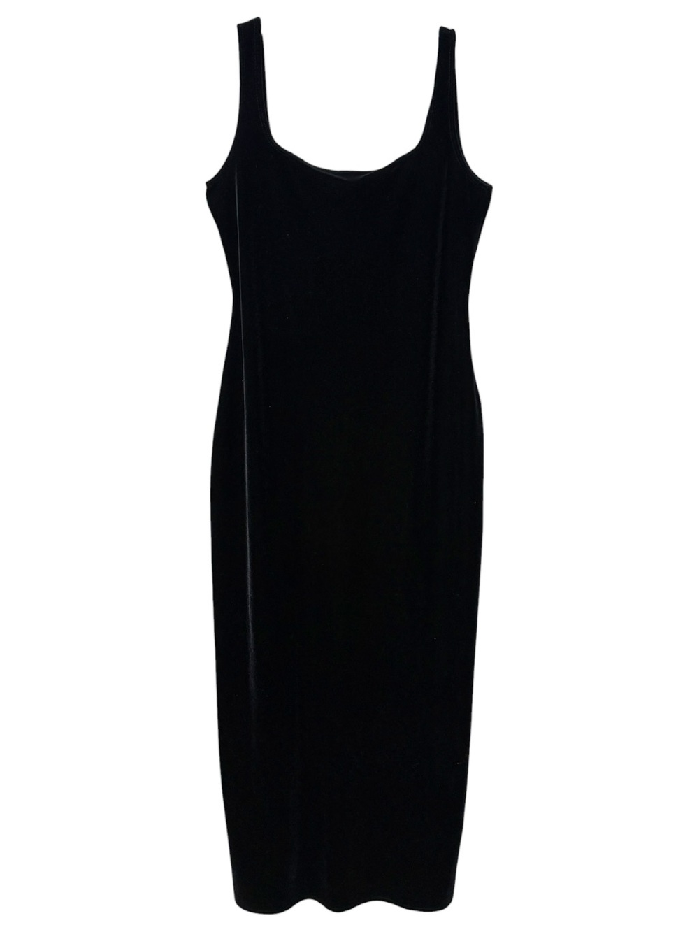 Classic Black Stretch Velvet Tank Dress Sz S